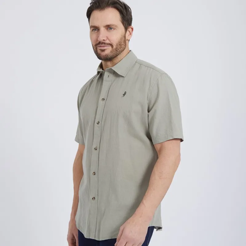 Sale Herre Fort Worth Skjorter med korte ærmer kakigrøn T-Shirts, Poloer Og Skjorter·Skjorter