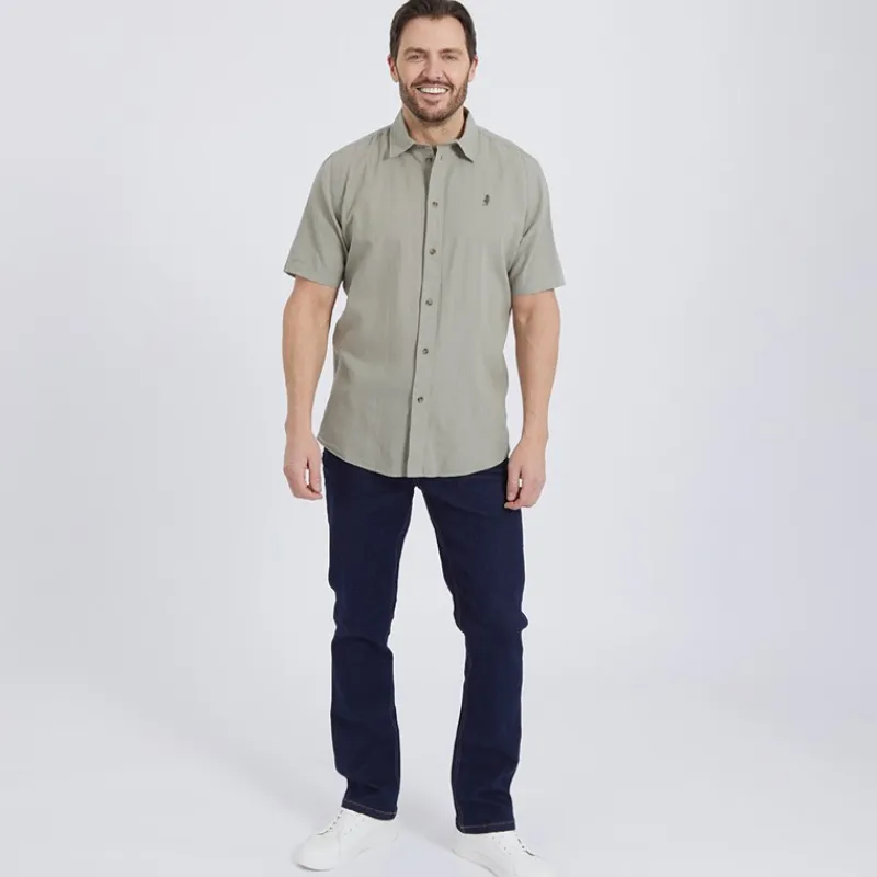 Sale Herre Fort Worth Skjorter med korte ærmer kakigrøn T-Shirts, Poloer Og Skjorter·Skjorter
