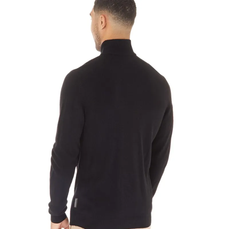 Online Herre French Connection Cash 1/4 Zip Trøjer Sort Trøjer Og Cardigans·Trøjer