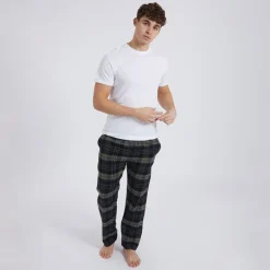 Outlet Herre Gesho Flannel Check Lounge Bukser Sort/​Kaki/​Blå/​Hvid Check Undertøj, Sokker Og Nattøj·Nattøj