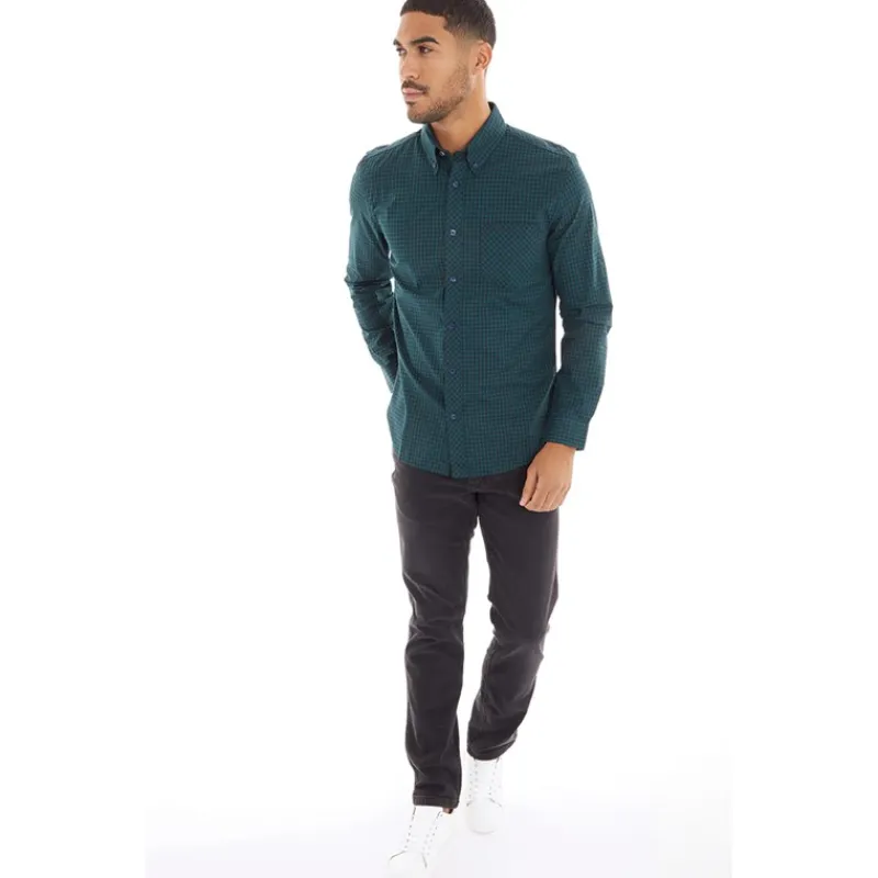Clearance Herre Gingham Langærmet shirts Grøn T-Shirts, Poloer Og Skjorter·Skjorter