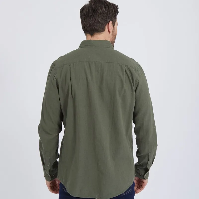 New Herre Grand Prairie Langærmet shirts kakigrøn T-Shirts, Poloer Og Skjorter·Skjorter