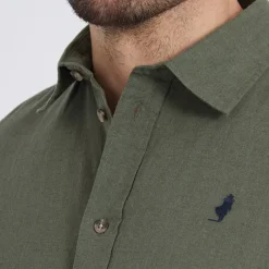 New Herre Grand Prairie Langærmet shirts kakigrøn T-Shirts, Poloer Og Skjorter·Skjorter