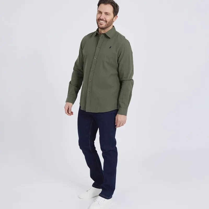 New Herre Grand Prairie Langærmet shirts kakigrøn T-Shirts, Poloer Og Skjorter·Skjorter