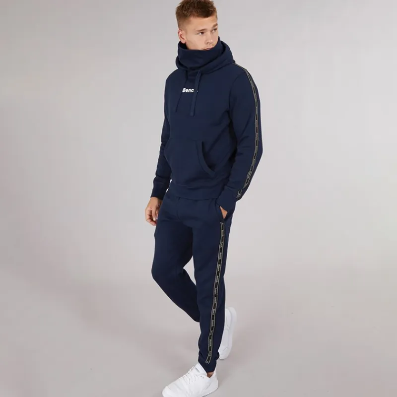 Clearance Herre Guttell Træningssæt med Branded Tape Detalje Blå Træningsdragter Og Joggingbukser·Træningsdragter