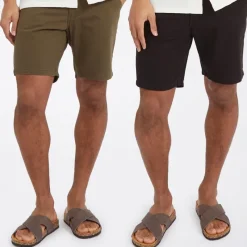 Hot Herre Hansen To-pak Chino Shorts /Khaki Multipakker·Shorts|Shorts Og Badetøj·Chino
