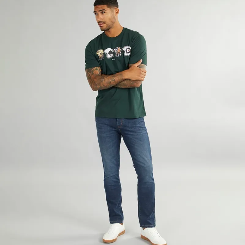 New Herre Helmets T-shirts Grøn T-Shirts, Poloer Og Skjorter·T-Shirts Og Undertrøjer