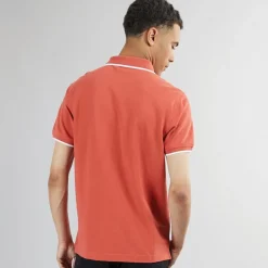 Herre HM Quarter Tipping Polo Sundown Rød T-Shirts, Poloer Og Skjorter·Poloer