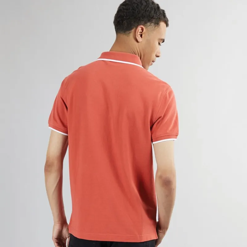 Herre HM Quarter Tipping Polo Sundown Rød T-Shirts, Poloer Og Skjorter·Poloer