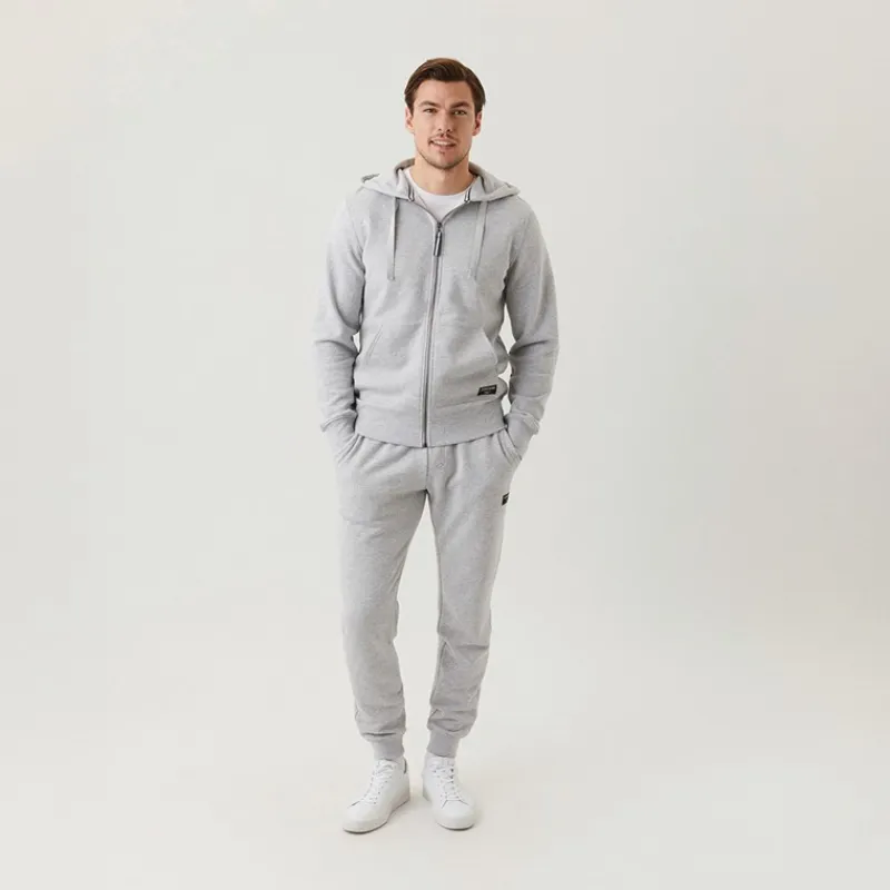 Herre Hættetrøje med Lynlås MidtLys Grå Melange Hættetrøjer Og Sweatshirts·Hættetrøjer