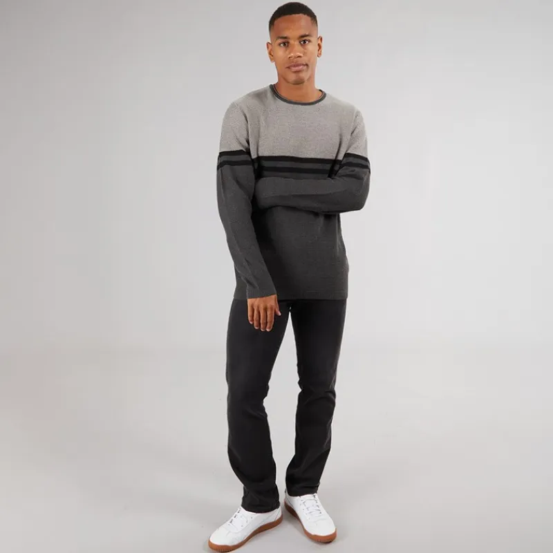 Herre Jaluf Jumper Charcoal Mix Trøjer Og Cardigans·Trøjer