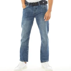 Online Herre Jeans med nyt præget Techno-look, lige pasform, stenvaskede Jeans Og Bukser·Jeans Med Lige Ben|Jeans Og Bukser·Jeans