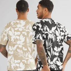 Online Herre Jeff AOP To-pak Blomster T-shirts Sort/​Crockery T-Shirts, Poloer Og Skjorter·Multipakker|Multipakker·T-Shirts Og Undertrøjer