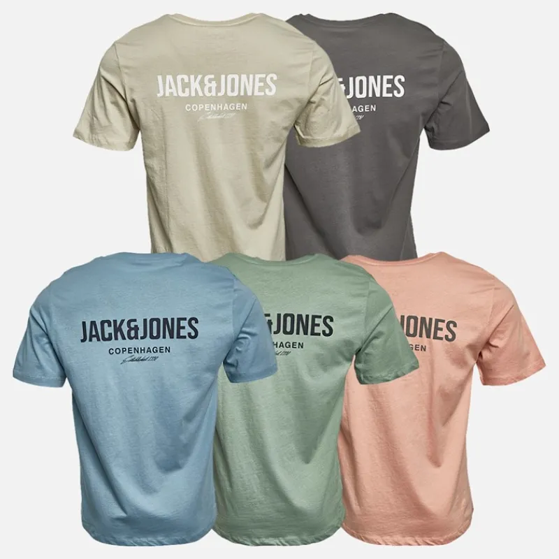 Hot Herre Jeff Orion T-shirts 5-pak Moonbeam/Castlerock/Mountain Spring/Coral Almond/Iceberg Green T-Shirts, Poloer Og Skjorter·Multipakker|Multipakker·T-Shirts Og Undertrøjer