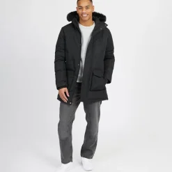 Hot Herre Jethrow Tech Lang Parka Sort Jakker Og Frakker·Jakker Og Frakker
