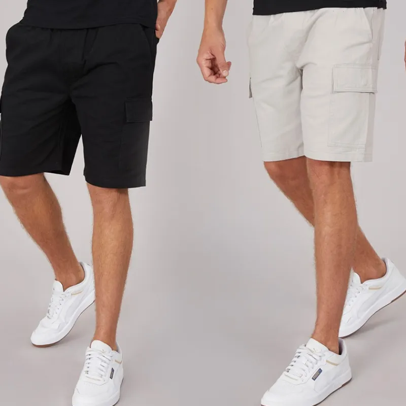 Best Herre Kathos Cargo Shorts To-pak Grå/Sort Multipakker·Shorts|Shorts Og Badetøj·Cargo