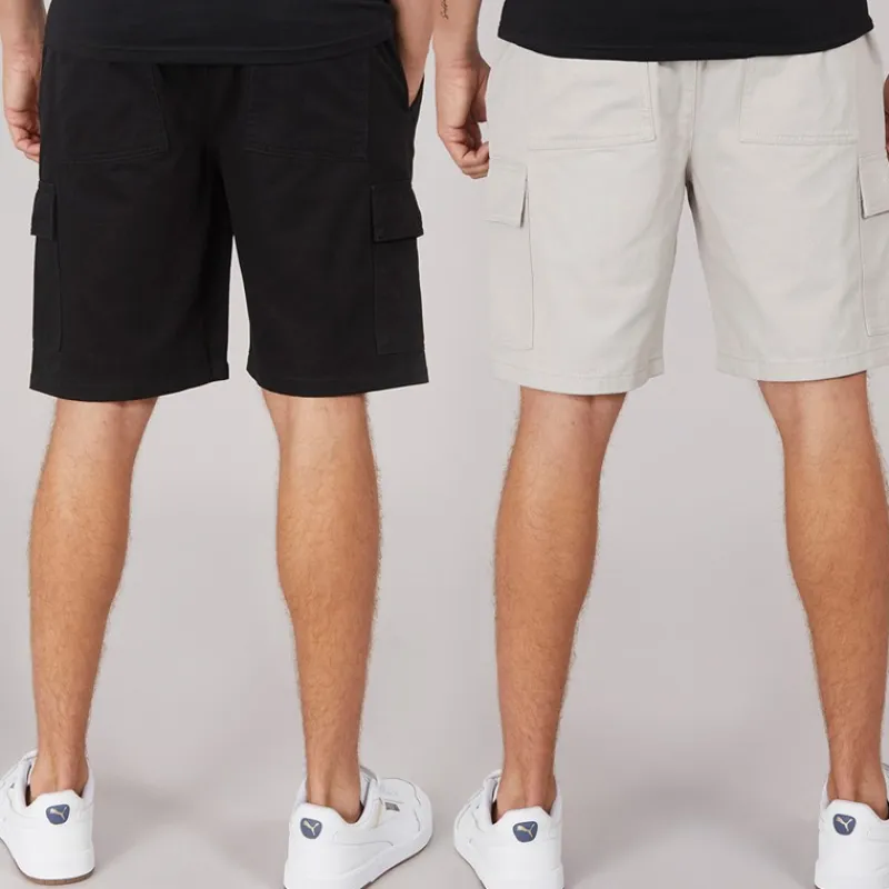 Best Herre Kathos Cargo Shorts To-pak Grå/Sort Multipakker·Shorts|Shorts Og Badetøj·Cargo