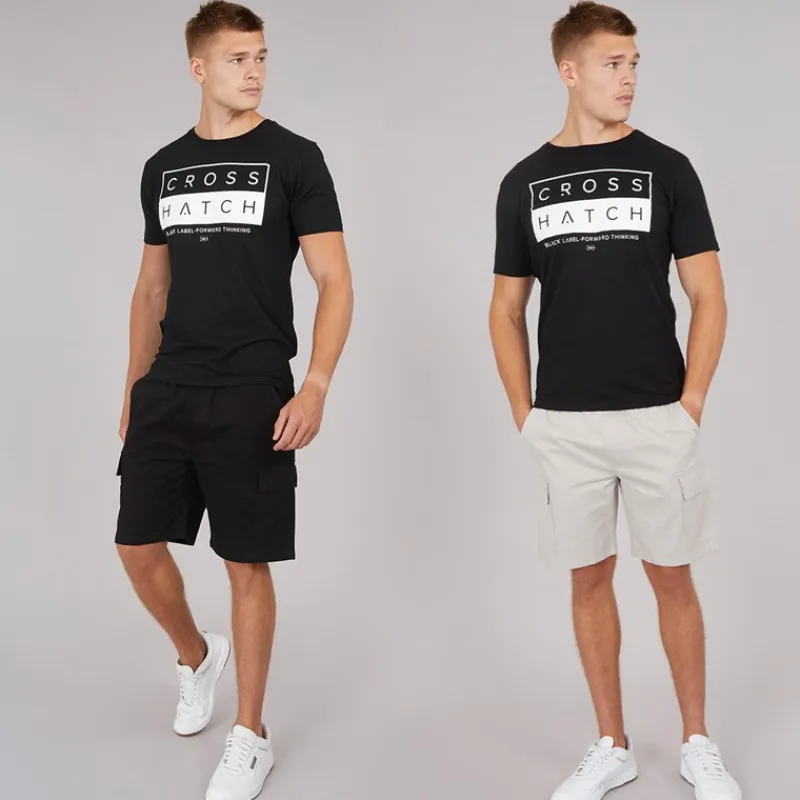 Best Herre Kathos Cargo Shorts To-pak Grå/Sort Multipakker·Shorts|Shorts Og Badetøj·Cargo