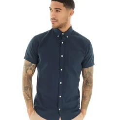Hot Herre Klassisk Kortærmet Oxford Skjorte Blå Blazer T-Shirts, Poloer Og Skjorter·Skjorter