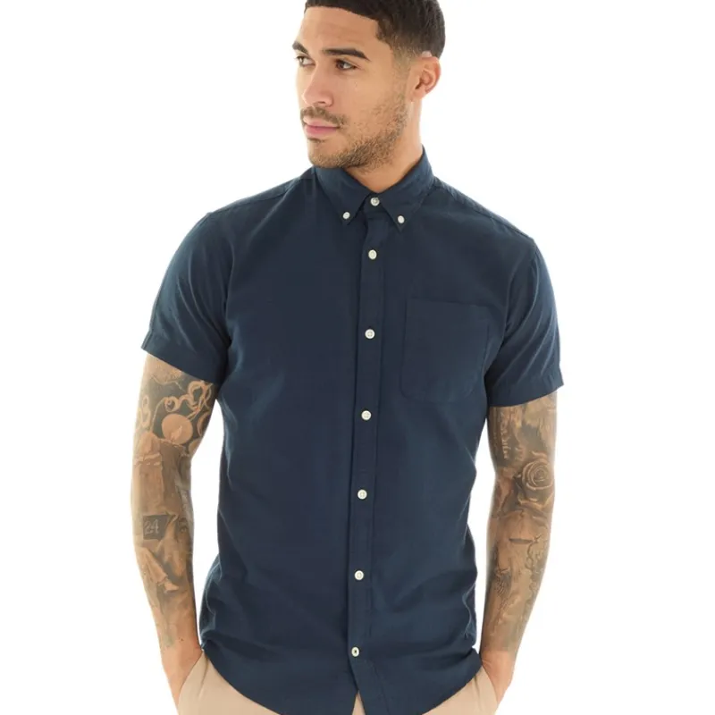 Hot Herre Klassisk Kortærmet Oxford Skjorte Blå Blazer T-Shirts, Poloer Og Skjorter·Skjorter