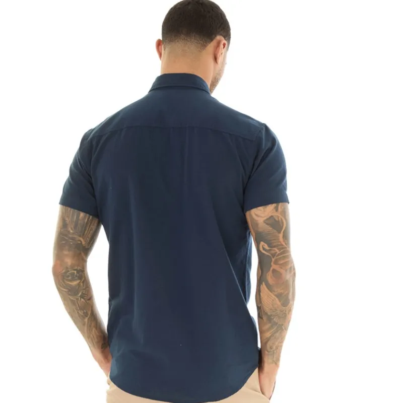 Hot Herre Klassisk Kortærmet Oxford Skjorte Blå Blazer T-Shirts, Poloer Og Skjorter·Skjorter