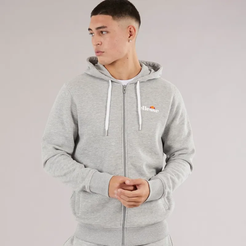 Online Herre Klemerio Full Zip Hættetrøje Light Grey Marl Træning|T-Shirts Og Undertrøjer