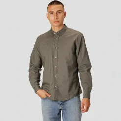 Outlet Herre Langærmet shirts Grøn T-Shirts, Poloer Og Skjorter·Skjorter