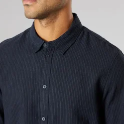 Online Herre Langærmet Skjorte Insignia Blue T-Shirts, Poloer Og Skjorter·Skjorter