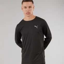 New Herre Løbe Favorit Langærmet Løbe Top Sort Træning|T-Shirts Og Undertrøjer