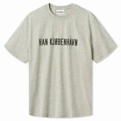 Outlet Herre Logo Boxy T-shirt Grå Melange T-Shirts, Poloer Og Skjorter·T-Shirts Og Undertrøjer