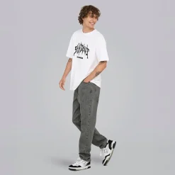 New Herre Løse Tape Jeans Medium Grey Denim Jeans Og Bukser·Jeans
