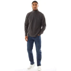 Hot Herre 1/2 lynlås mikro fleece antracit melange Hættetrøjer Og Sweatshirts·Fleecetøj|Træningsdragter Og Joggingbukser·Fleecetøj