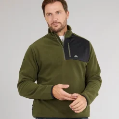 New Herre Mcgeechan 1 /​ 2 Zip Micro Fleece Mørk Vinstok Udendørs|Jakker Og Frakker
