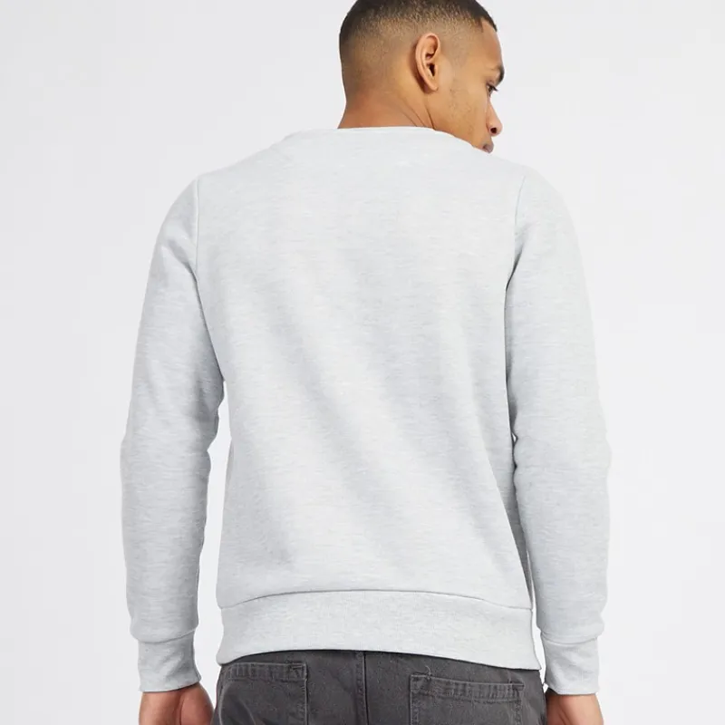 Clearance Herre Middelalder Crew Neck Sweatshirt Lysegrå Melange/Hvid Hættetrøjer Og Sweatshirts·Sweatshirts