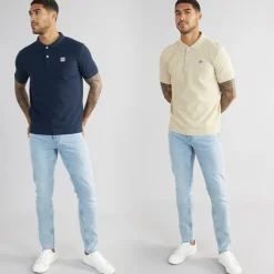Herre Mike To Pak Polo Shirts Humus /​ Mørk Safir T-Shirts, Poloer Og Skjorter·Multipakker|Multipakker·T-Shirts Og Undertrøjer