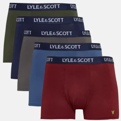 Best Herre Miller Fem Pak Boxer Trusser Peacoat/​Ruby Wine/​Granite Grey/​Blue Horizon/​Beetle Multipakker·Undertøj|Undertøj, Sokker Og Nattøj·Boxer Shorts