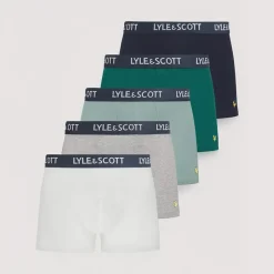 Online Herre Miller Five Pack Trunks Mørk Oliven/​Sort/​Lys Hvid/​Marineblå/​Gråmeleret Multipakker·Undertøj|Undertøj, Sokker Og Nattøj·Boxer Shorts