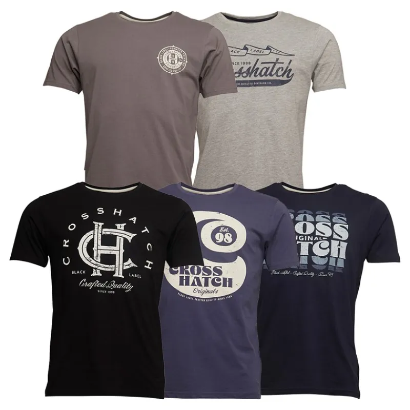 Discount Herre Morath 5-pak T-shirts Sort/Mørkegrå/Grå Melange/Marineblå/Jeans Blå T-Shirts, Poloer Og Skjorter·Multipakker|Multipakker·T-Shirts Og Undertrøjer