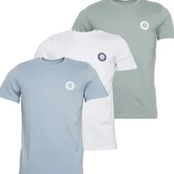 New Herre Nye Tom Rundhals T-Shirts 3-pak Hvid/​Ashley Blå/​Milieu Grøn T-Shirts, Poloer Og Skjorter·Multipakker|Multipakker·T-Shirts Og Undertrøjer