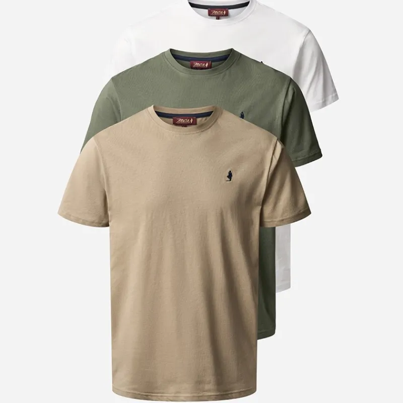 New Herre Ohio Tre Pak T Shirts Beetle/Silver Mink/White Beetle/Silvermink/Hvid T-Shirts, Poloer Og Skjorter·Multipakker|Multipakker·T-Shirts Og Undertrøjer