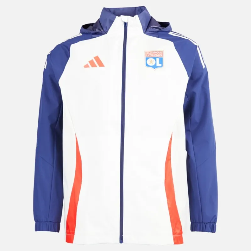 New Herre OL Olympique Lyon All Weather Jakke White Tint/Midnight Indigo/Bright Red Træning|Jakker Og Frakker