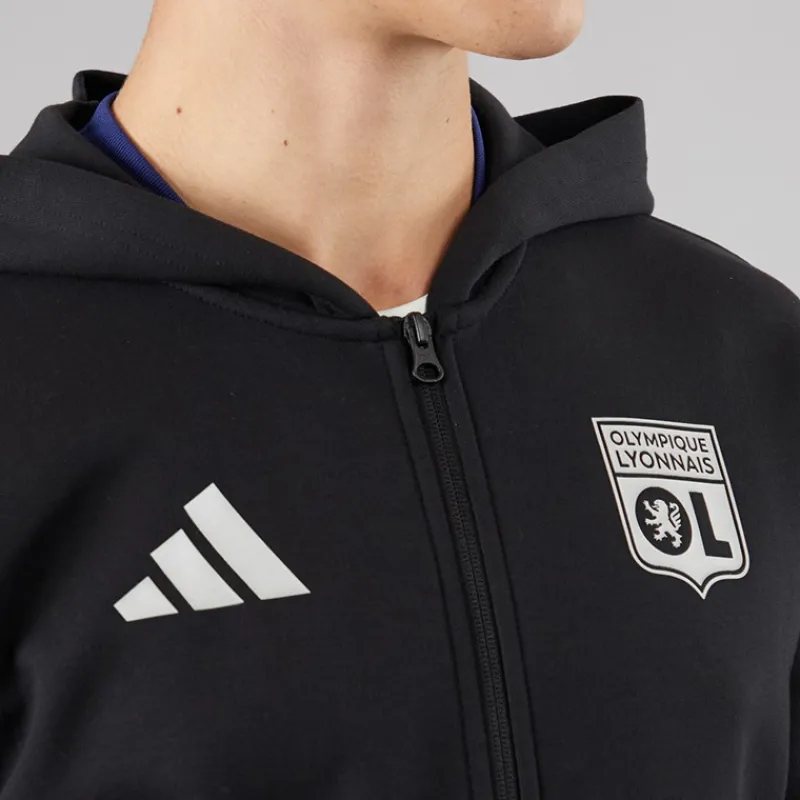 Clearance Herre OL Olympique Lyon Anthem Jakke Sort Jakker Og Frakker|Hættetrøjer Og Sweatshirts·Hættetrøjer