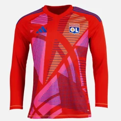 New Herre OL Olympique Lyon 24/25 Målmands Trøje Langærmet Rød Træning|T-Shirts Og Undertrøjer
