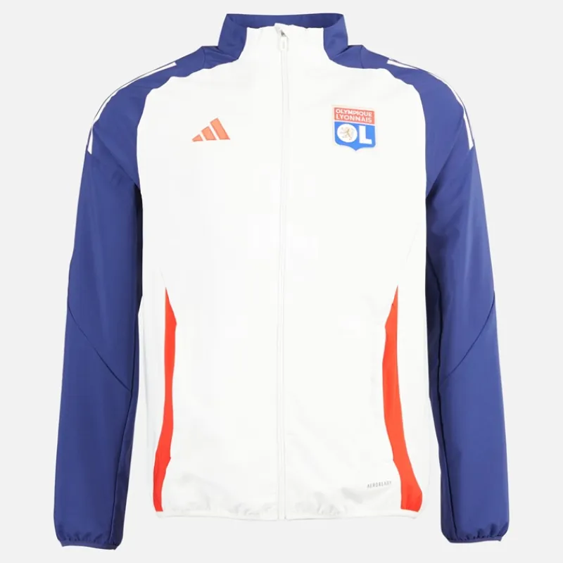 Hot Herre OL Olympique Lyon Præsentationsjakke White Tint/Midnight Indigo/Bright Red Træning|Jakker Og Frakker