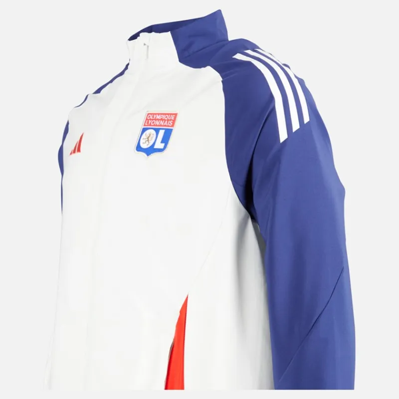 Hot Herre OL Olympique Lyon Præsentationsjakke White Tint/Midnight Indigo/Bright Red Træning|Jakker Og Frakker
