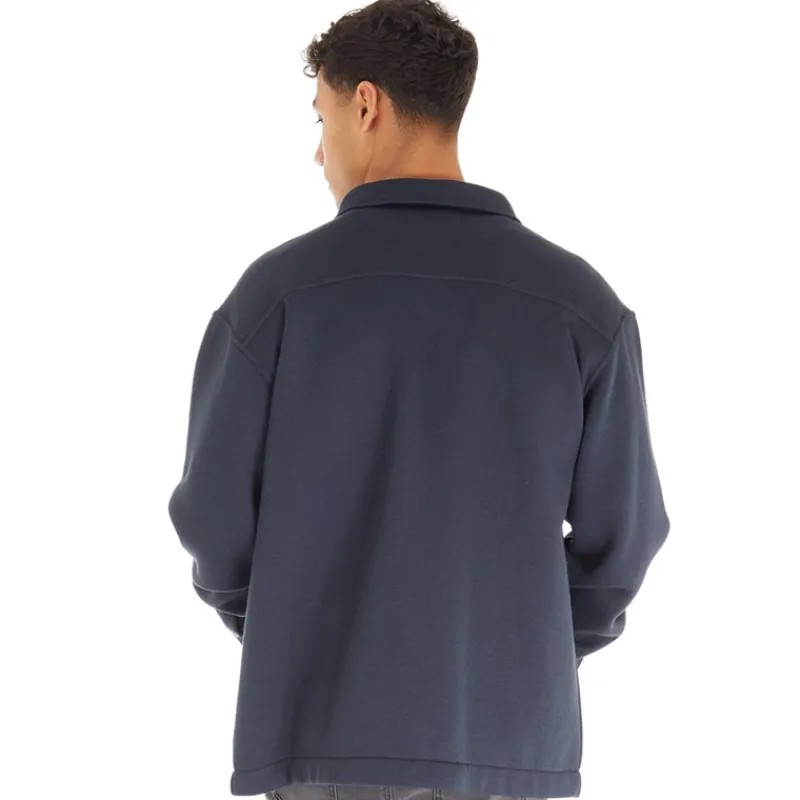 Discount Herre Opvarmet Shacket Blå T-Shirts, Poloer Og Skjorter·Skjorter|Jakker Og Frakker·Jakker Og Frakker