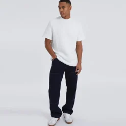 Discount Herre Oversized Fit Miska T-shirt Creme T-Shirts, Poloer Og Skjorter·T-Shirts Og Undertrøjer