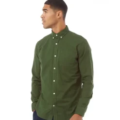 Online Herre Oxford Langærmet shirts Mørk Grøn T-Shirts, Poloer Og Skjorter·Skjorter