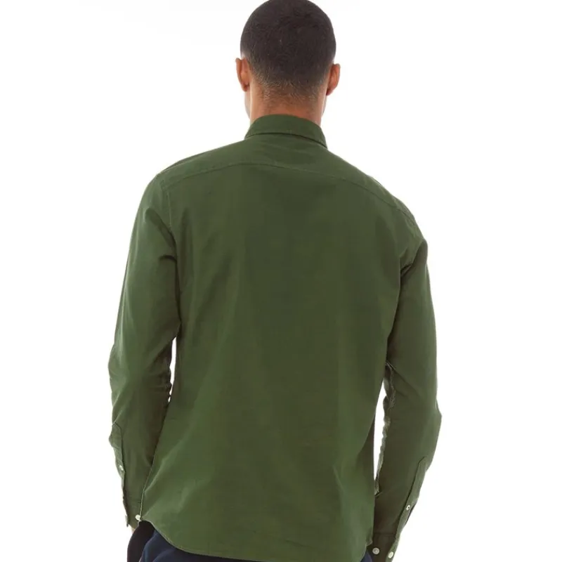 Online Herre Oxford Langærmet shirts Mørk Grøn T-Shirts, Poloer Og Skjorter·Skjorter