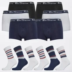 Herre 6-pak Boxer og 6-pak Sokke Gavesæt Hvid/Sort/Navy Multipakker·Undertøj|Undertøj, Sokker Og Nattøj·Boxer Shorts